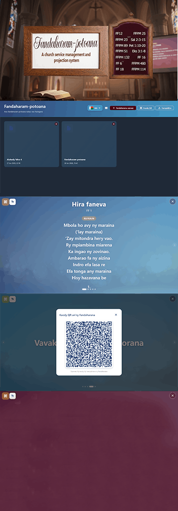 Fandaharam-potoana - Offline Church Projection & Management App